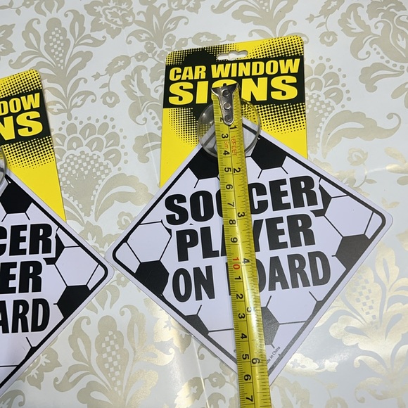 New Set of 2 “Soccer Player on Board” Car Window Signs - Picture 4 of 4